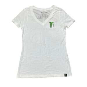 Monster Energy Unleash The Beast V Neck T Shirt Women's Large Y2K